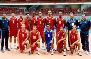 Integrantes de la selección nacional de voleibol.