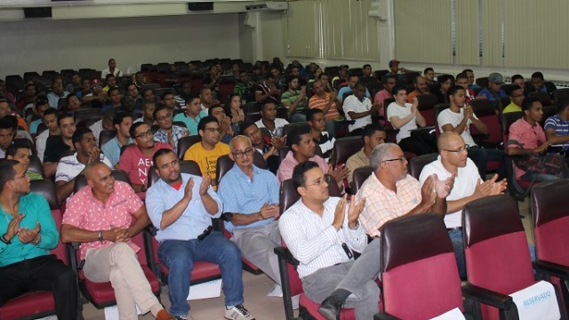 Publico que asistió a la Conferencia “Punta Catalina, su avance e impacto en el mercado eléctrico dominicano” organizada por la Escuela de Ingeniería de UTESA.