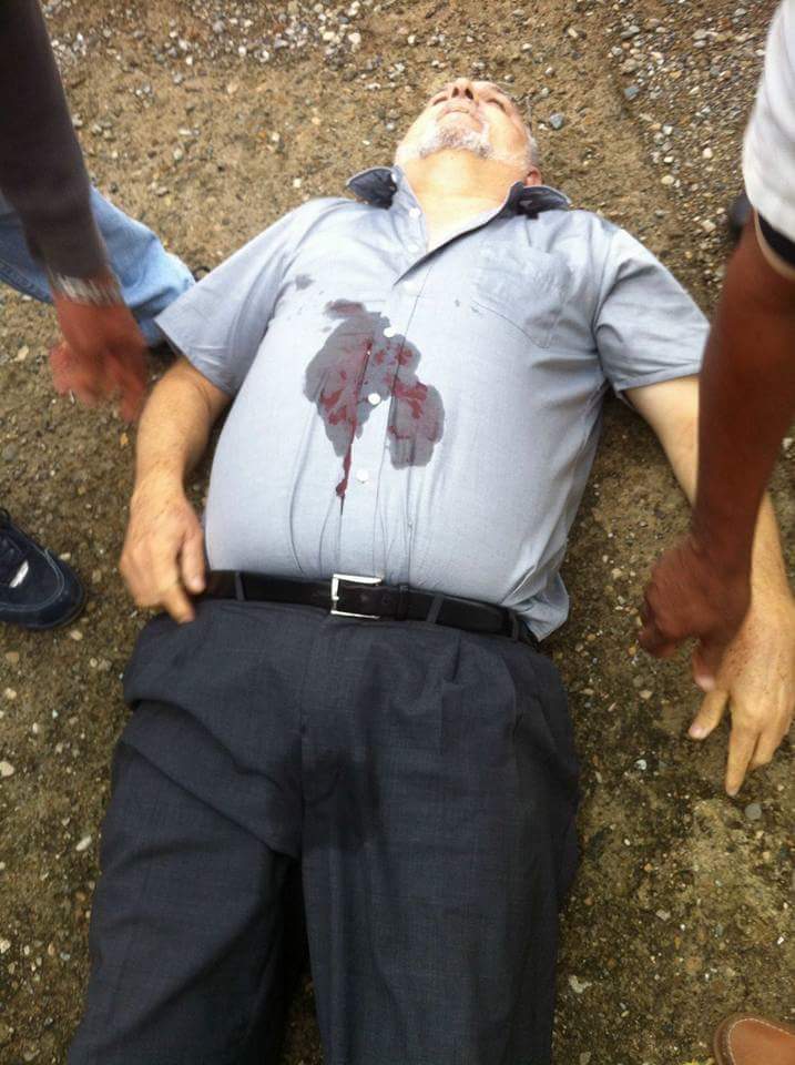 El cadáver del ingeniero Luis Bienvenido Almonte, foto Cava Valenzuela.