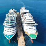 La llegada simultánea de dos embarcaciones de crucero al Puerto de Cabo Rojo.